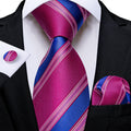 GentCrest Pink Striped Tie Hanky Cufflinks Set - Image 1