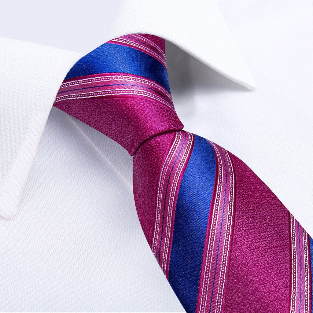 GentCrest Pink Striped Tie Hanky Cufflinks Set - Image 6