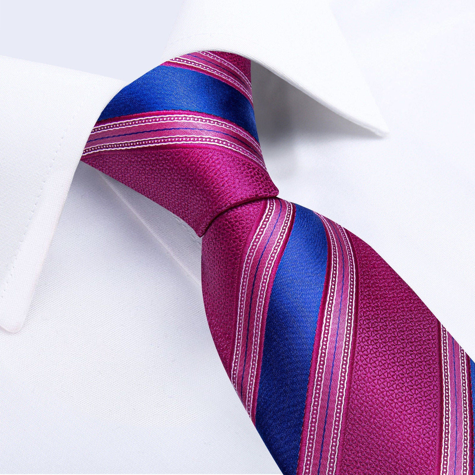 GentCrest Pink Striped Tie Hanky Cufflinks Set - Image 6