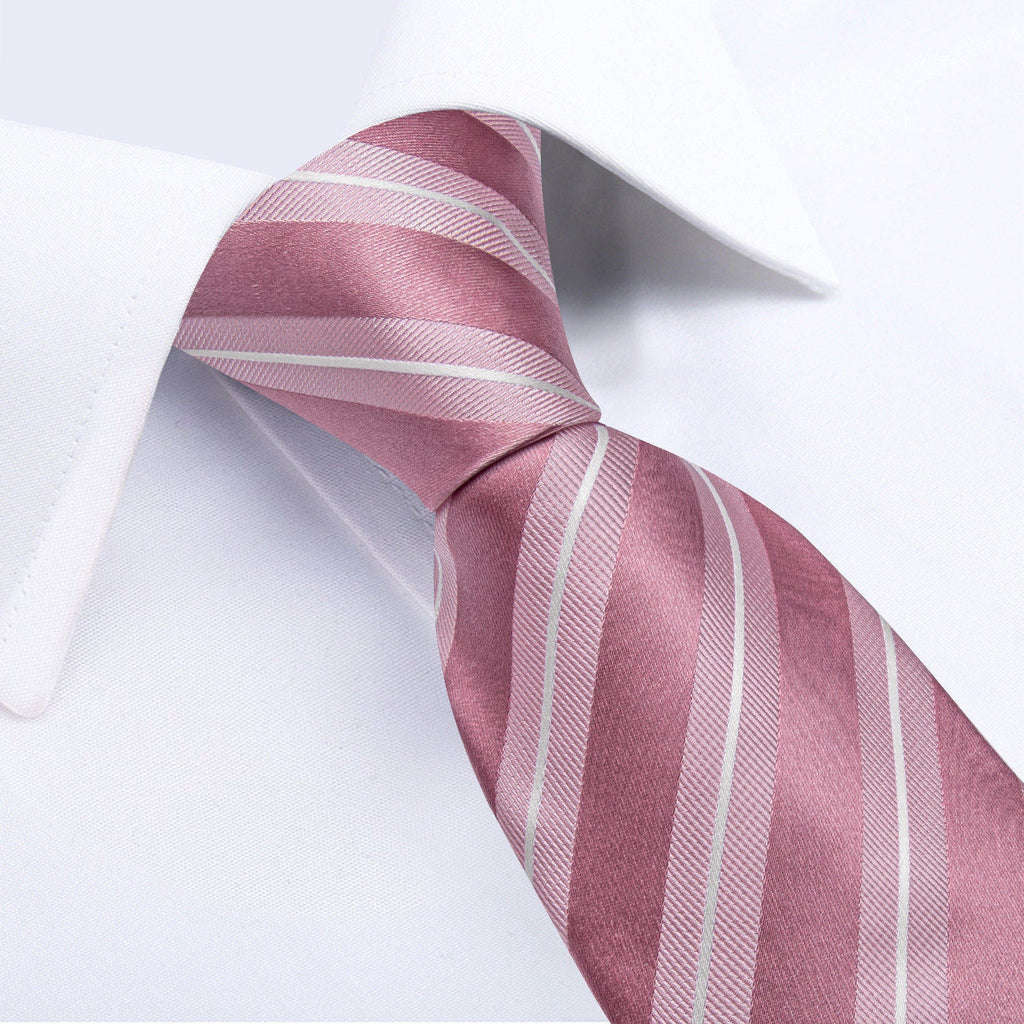 GentCrest Pink Striped Tie Hanky Cufflinks Set - Image 3