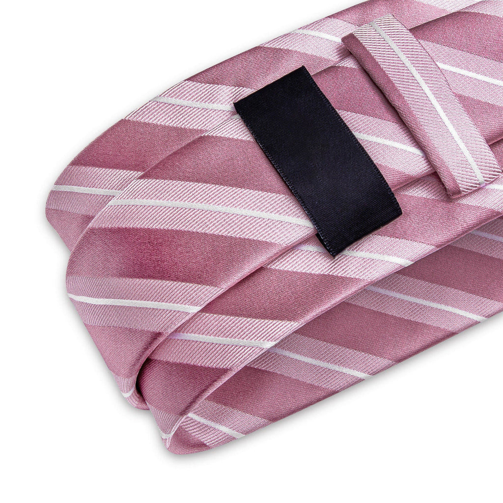 GentCrest Pink Striped Tie Hanky Cufflinks Set - Image 5