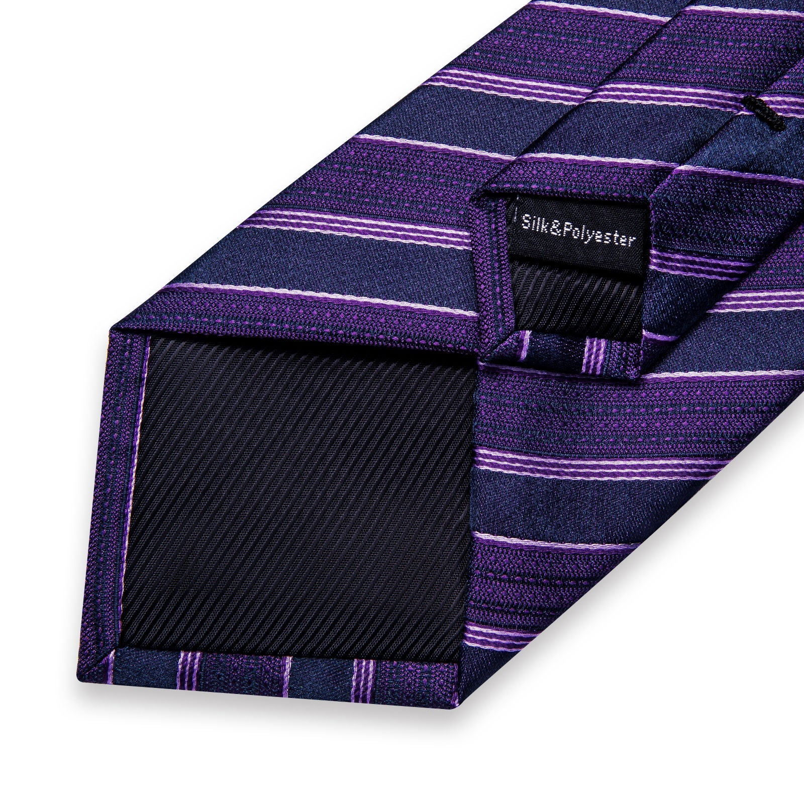 GentCrest Purple Striped Tie Hanky Cufflinks Set - Image 7