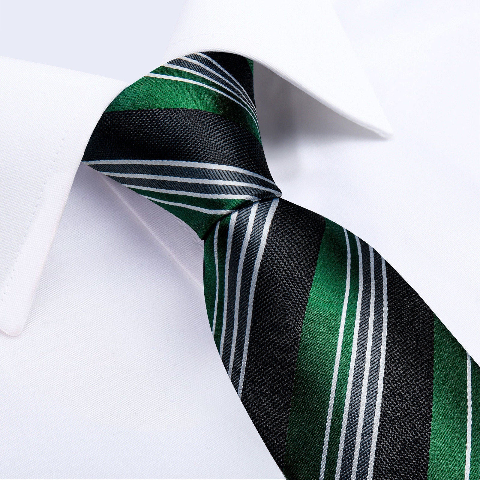GentCrest Blue Striped Tie Hanky Cufflinks Set - Image 3