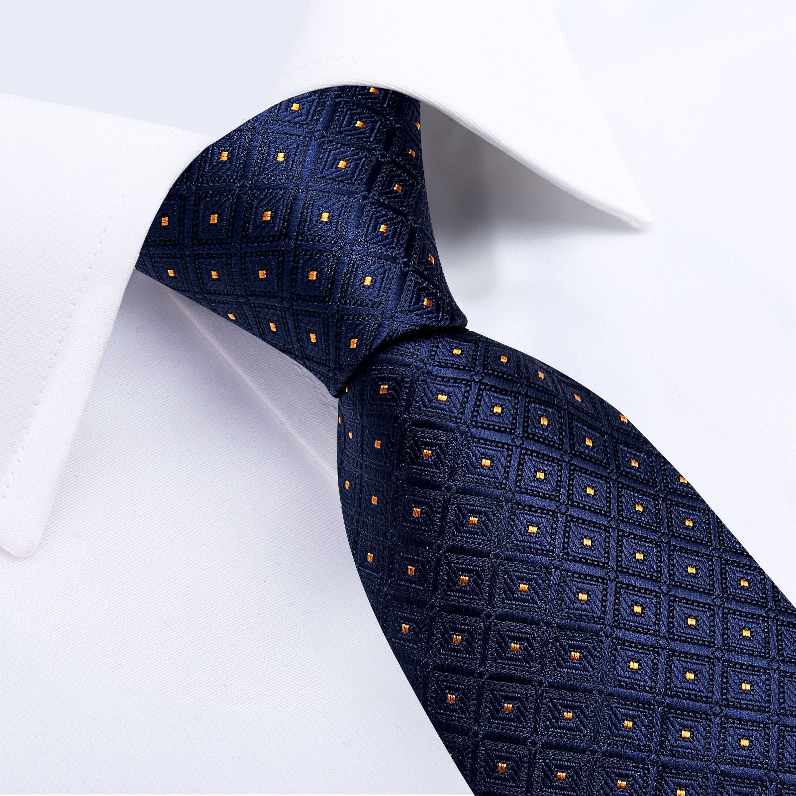 GentCrest Blue Plaid Tie Hanky Cufflinks Set - Image 5
