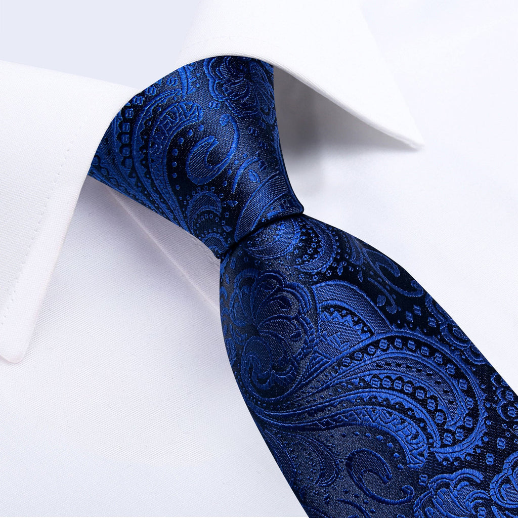 GentCrest Blue Paisley Tie Hanky Cufflinks Set - Image 4