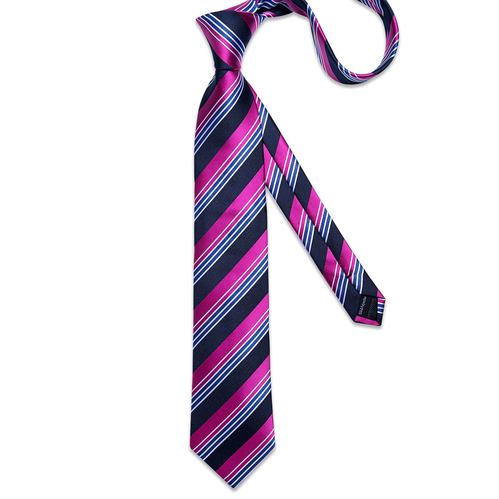 GentCrest Black Striped Tie Hanky Cufflinks Set - Image 3