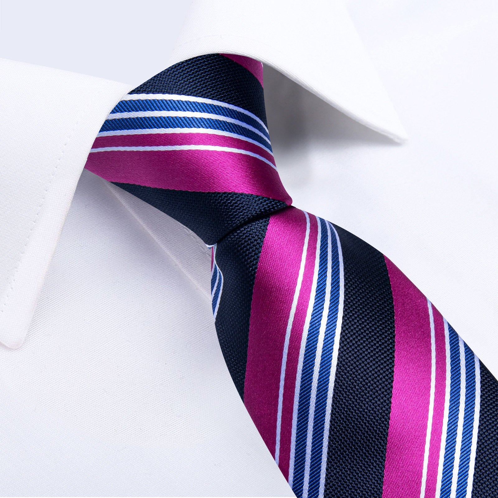 GentCrest Black Striped Tie Hanky Cufflinks Set - Image 4