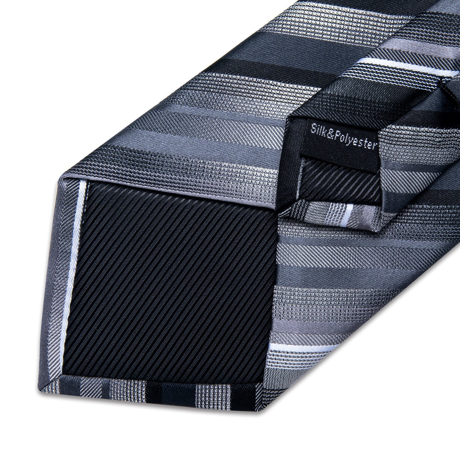 GentCrest Grey Striped Tie Hanky Cufflinks Set - Image 5