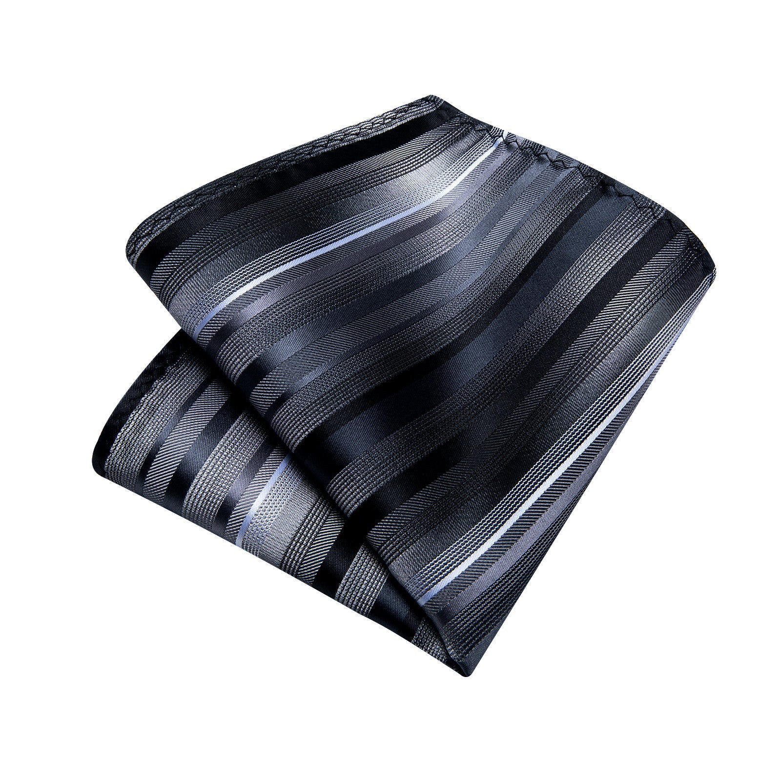GentCrest Grey Striped Tie Hanky Cufflinks Set - Image 6