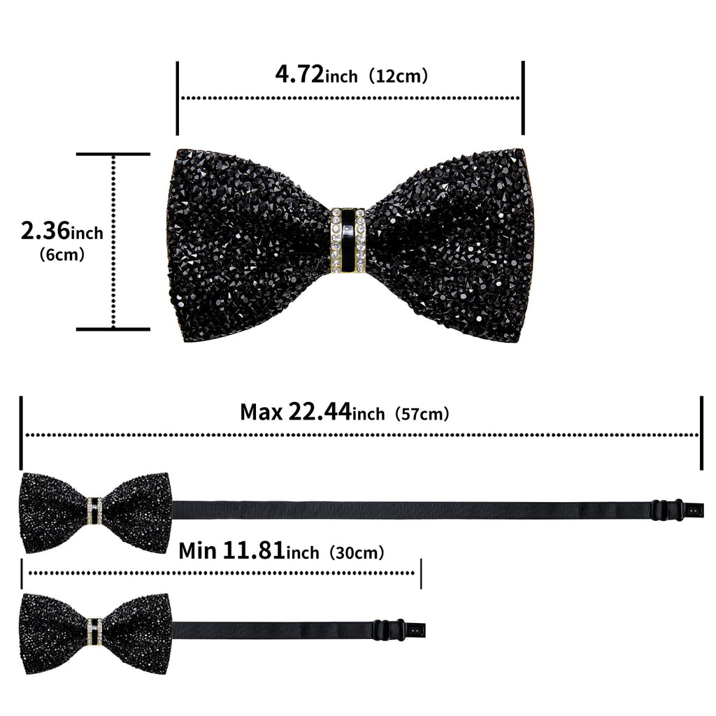 GentCrest Black Rhinestone Bowtie Set - Image 5