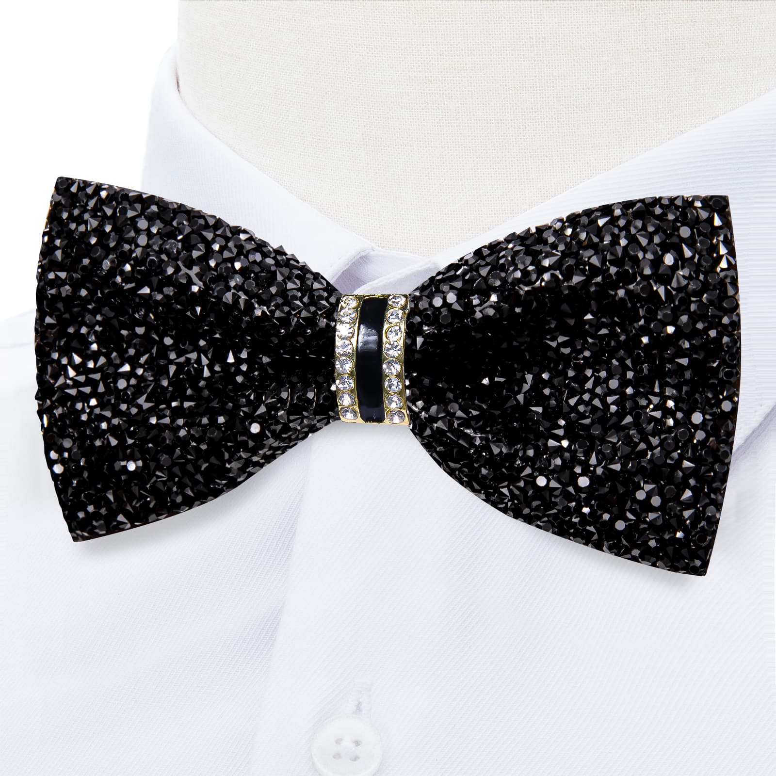 GentCrest Black Rhinestone Bowtie Set - Image 2