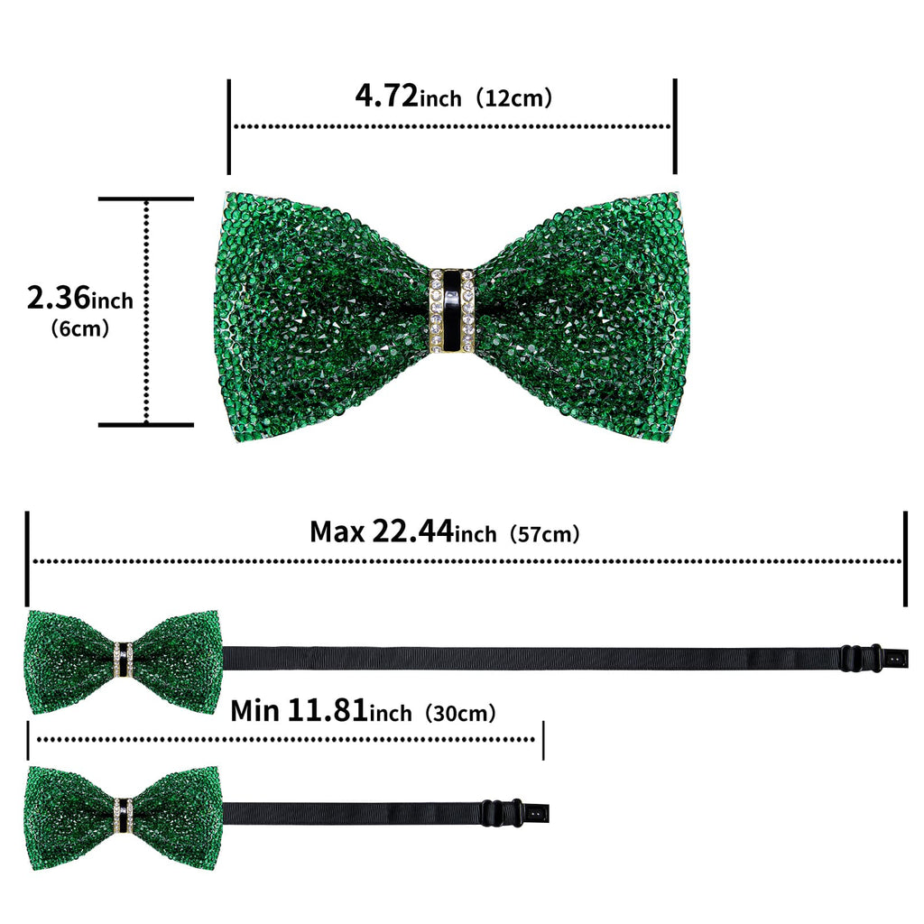 GentCrest Green Rhinestone Bowtie Set - Image 5