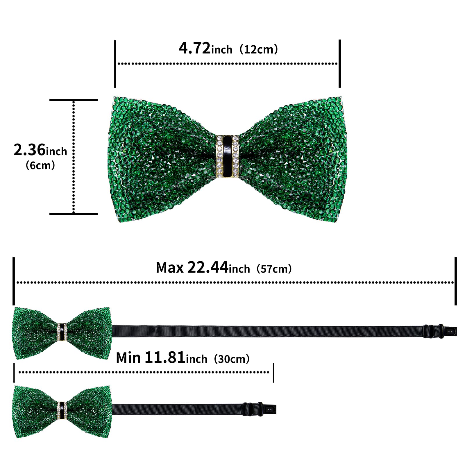 GentCrest Green Rhinestone Bowtie Set - Image 5