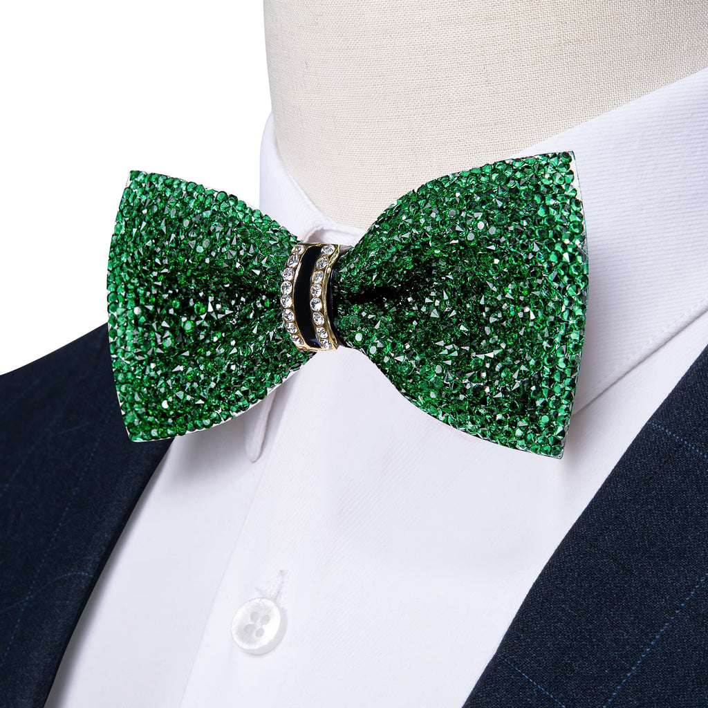GentCrest Green Rhinestone Bowtie Set - Image 1