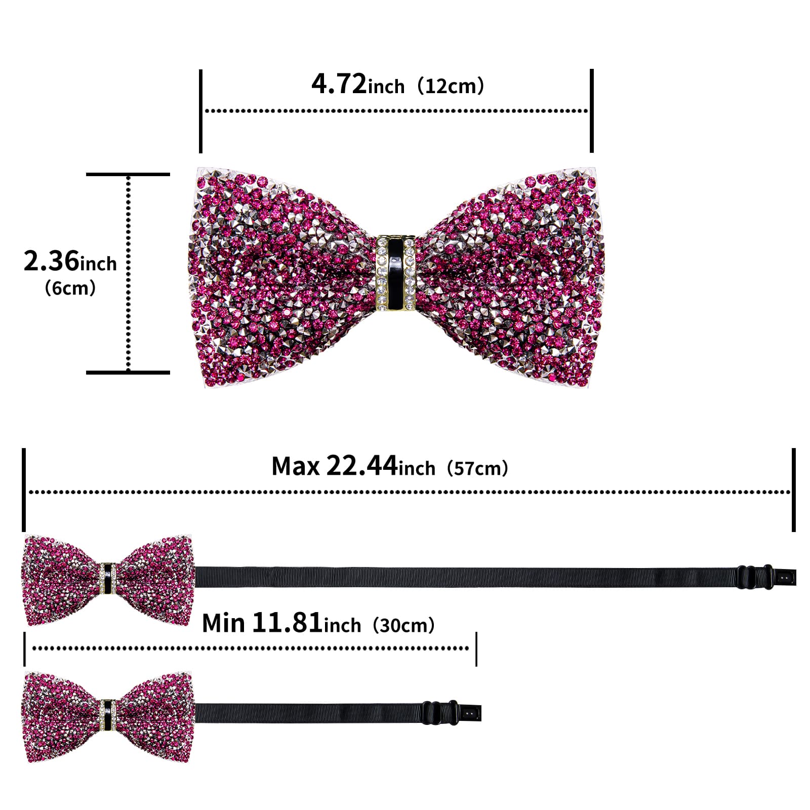 GentCrest Purple Rhinestone Bowtie Set - Image 5