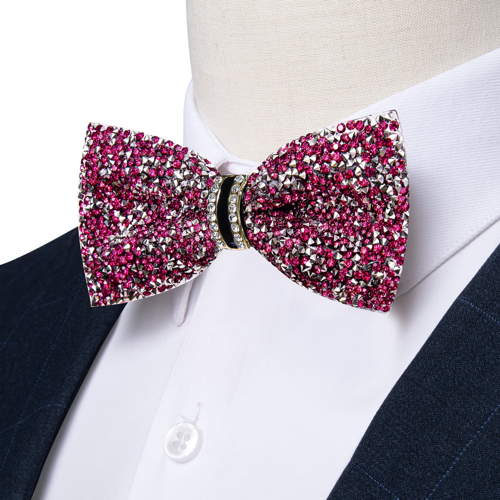 GentCrest Purple Rhinestone Bowtie Set - Image 1
