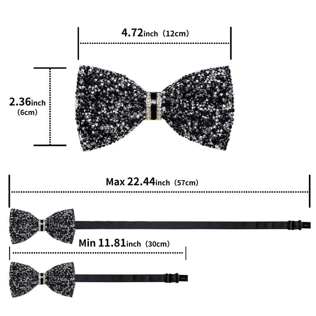 GentCrest Black Rhinestone Bowtie Set - Image 5