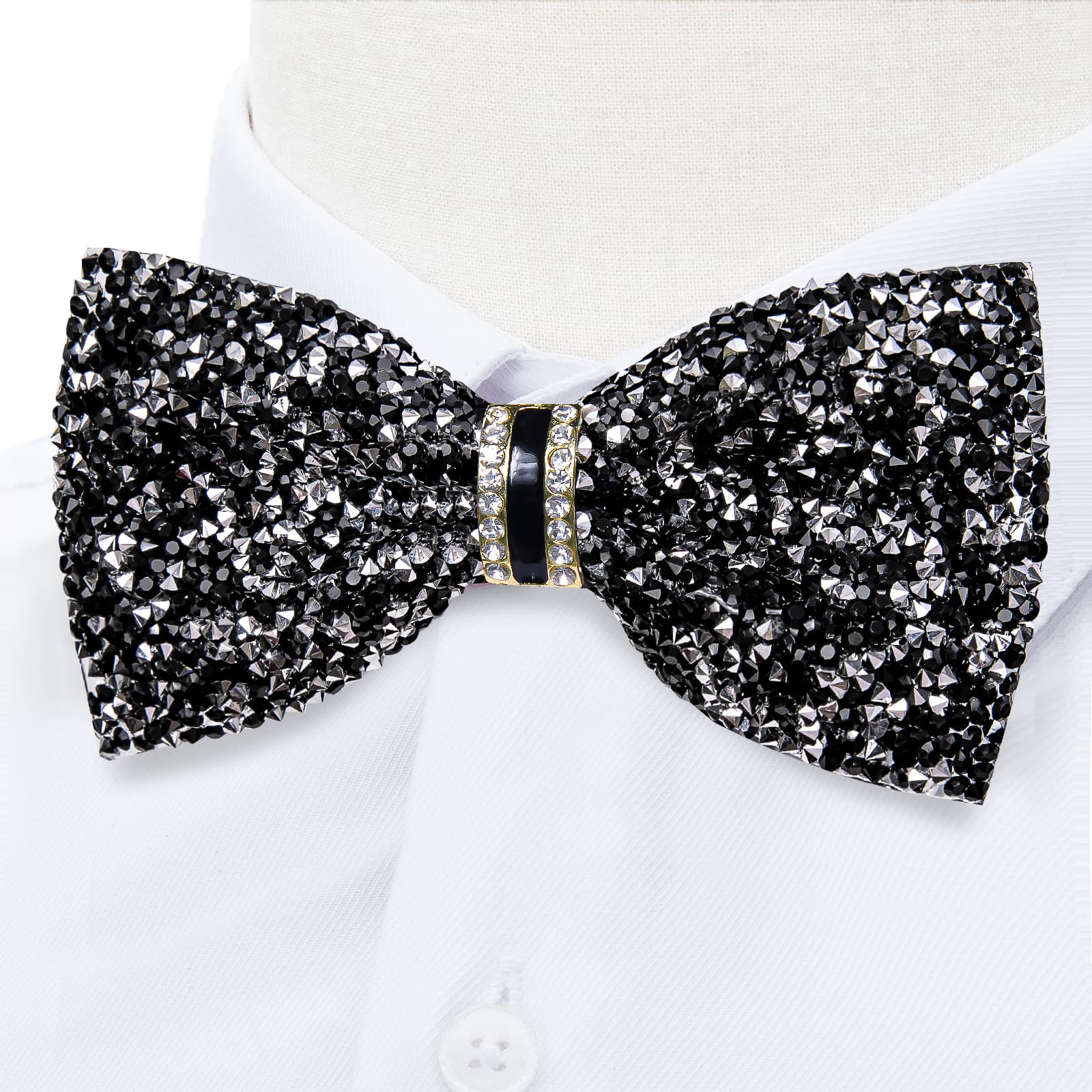 GentCrest Black Rhinestone Bowtie Set - Image 2
