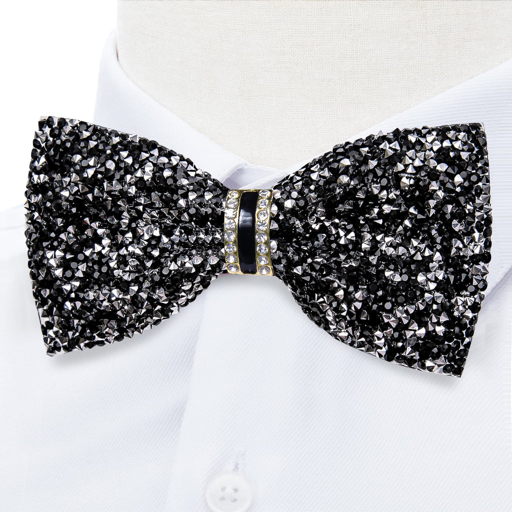 GentCrest Black Rhinestone Bowtie Set - Image 2