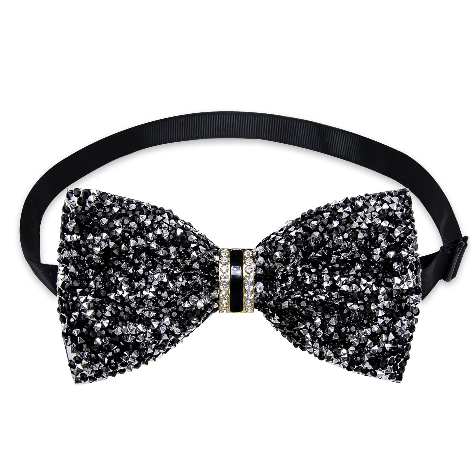 GentCrest Black Rhinestone Bowtie Set - Image 3