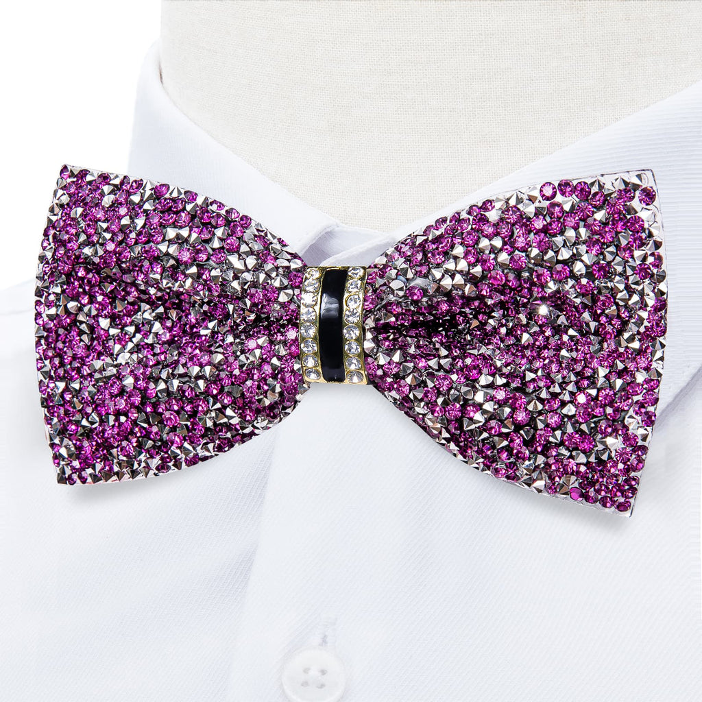 GentCrest Purple Rhinestone Bowtie Set - Image 2