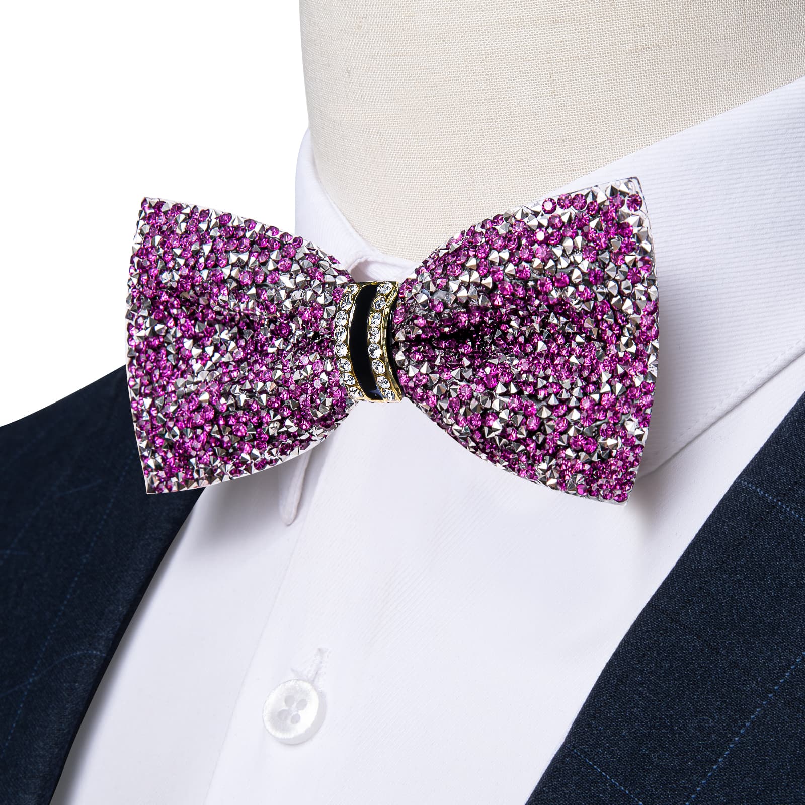GentCrest Purple Rhinestone Bowtie Set - Image 1