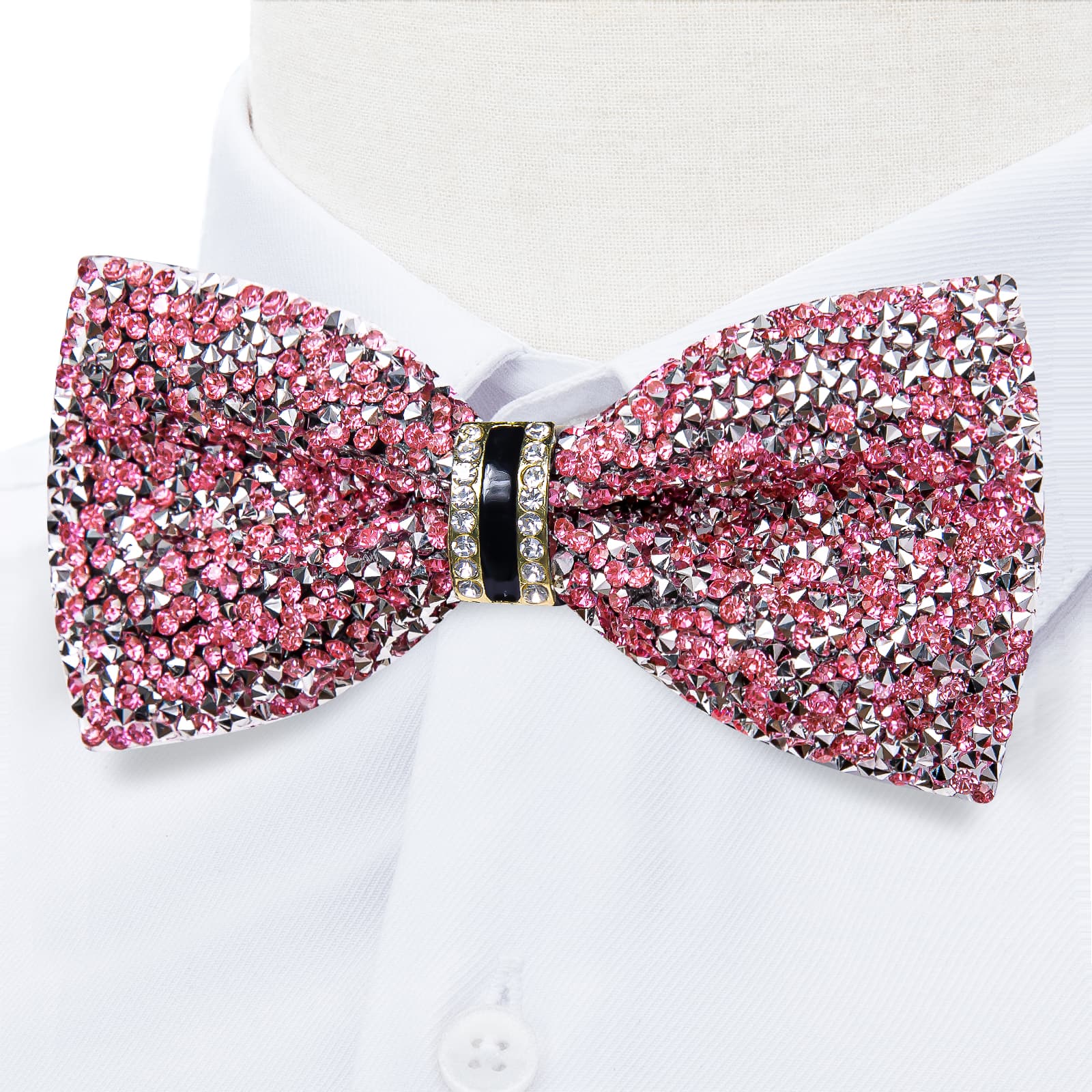 GentCrest Pink Rhinestone Bowtie Set - Image 2