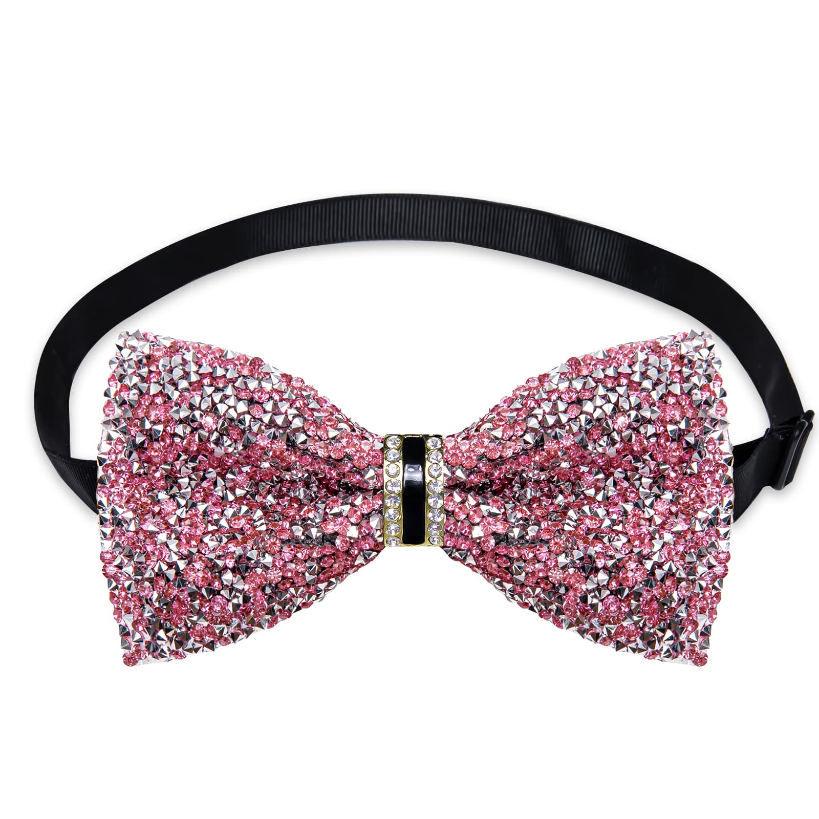 GentCrest Pink Rhinestone Bowtie Set - Image 3