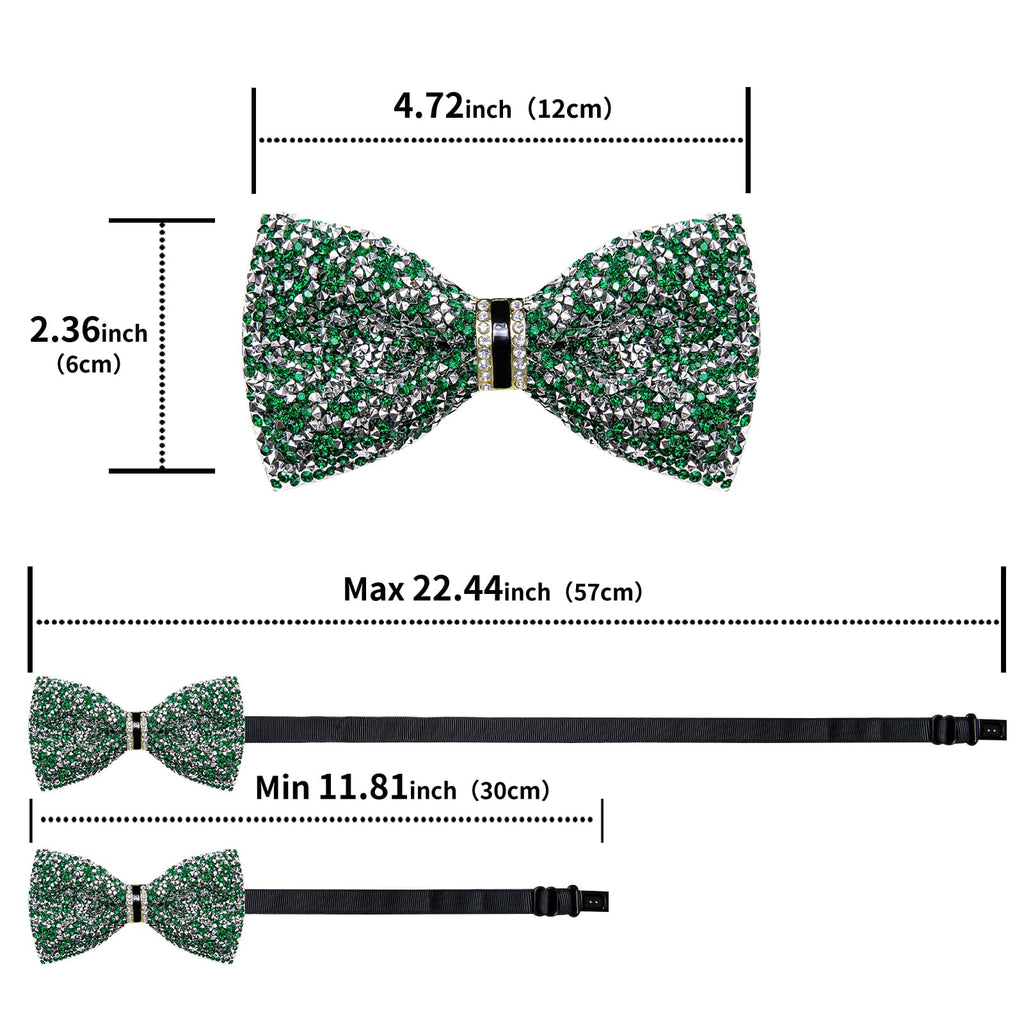 GentCrest Green Rhinestone Bowtie Set - Image 5