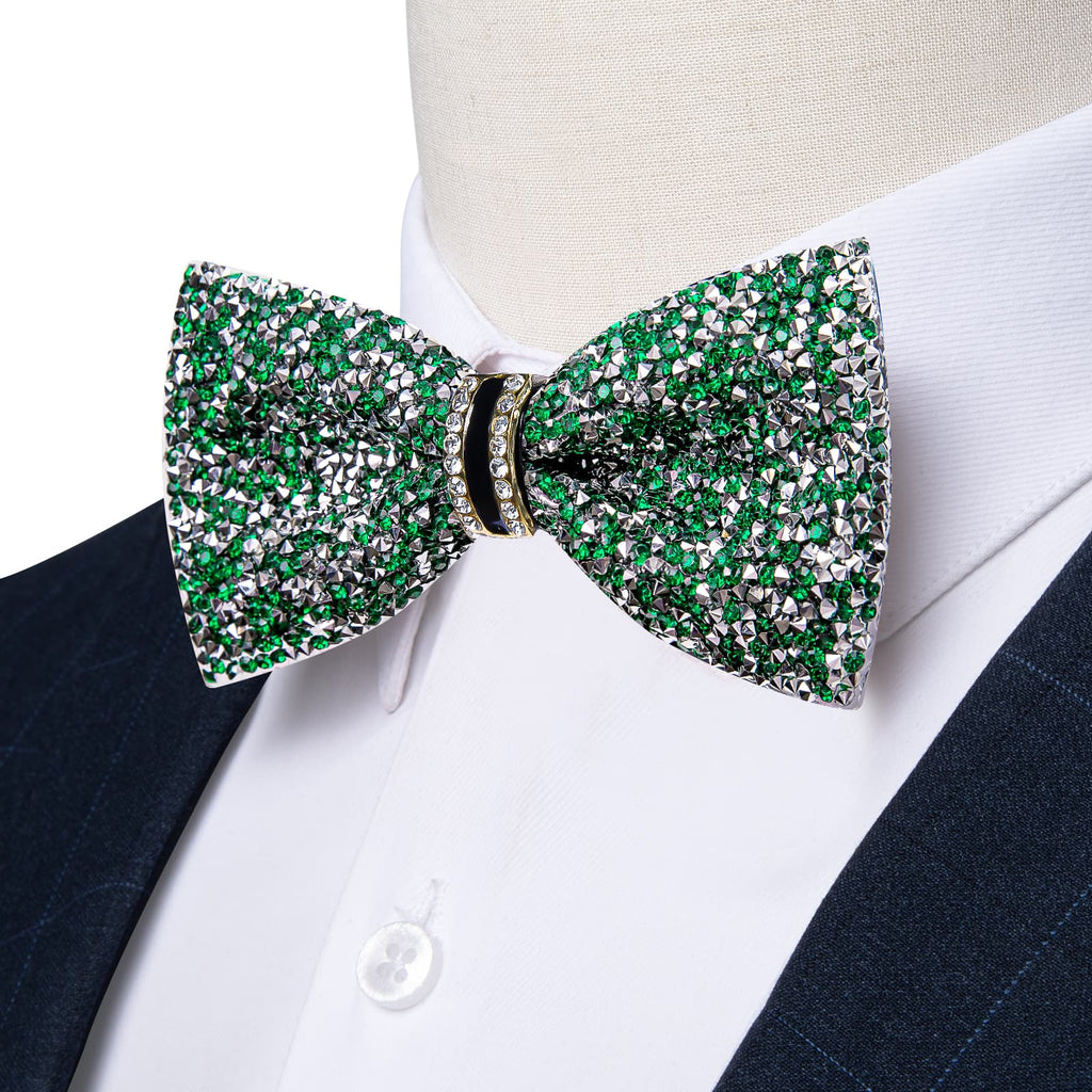 GentCrest Green Rhinestone Bowtie Set - Image 1