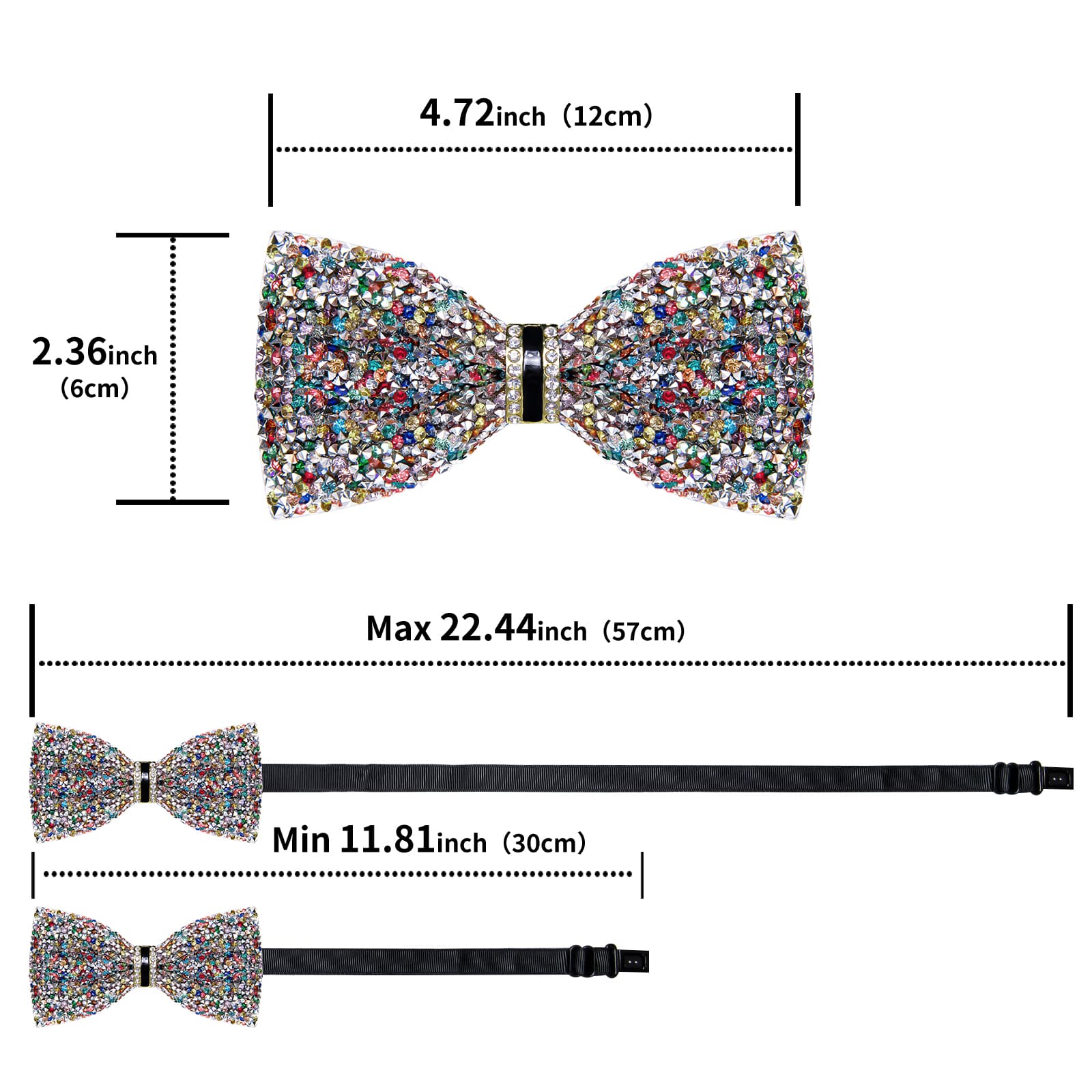 GentCrest Classic Rhinestone Bowtie Set - Image 5