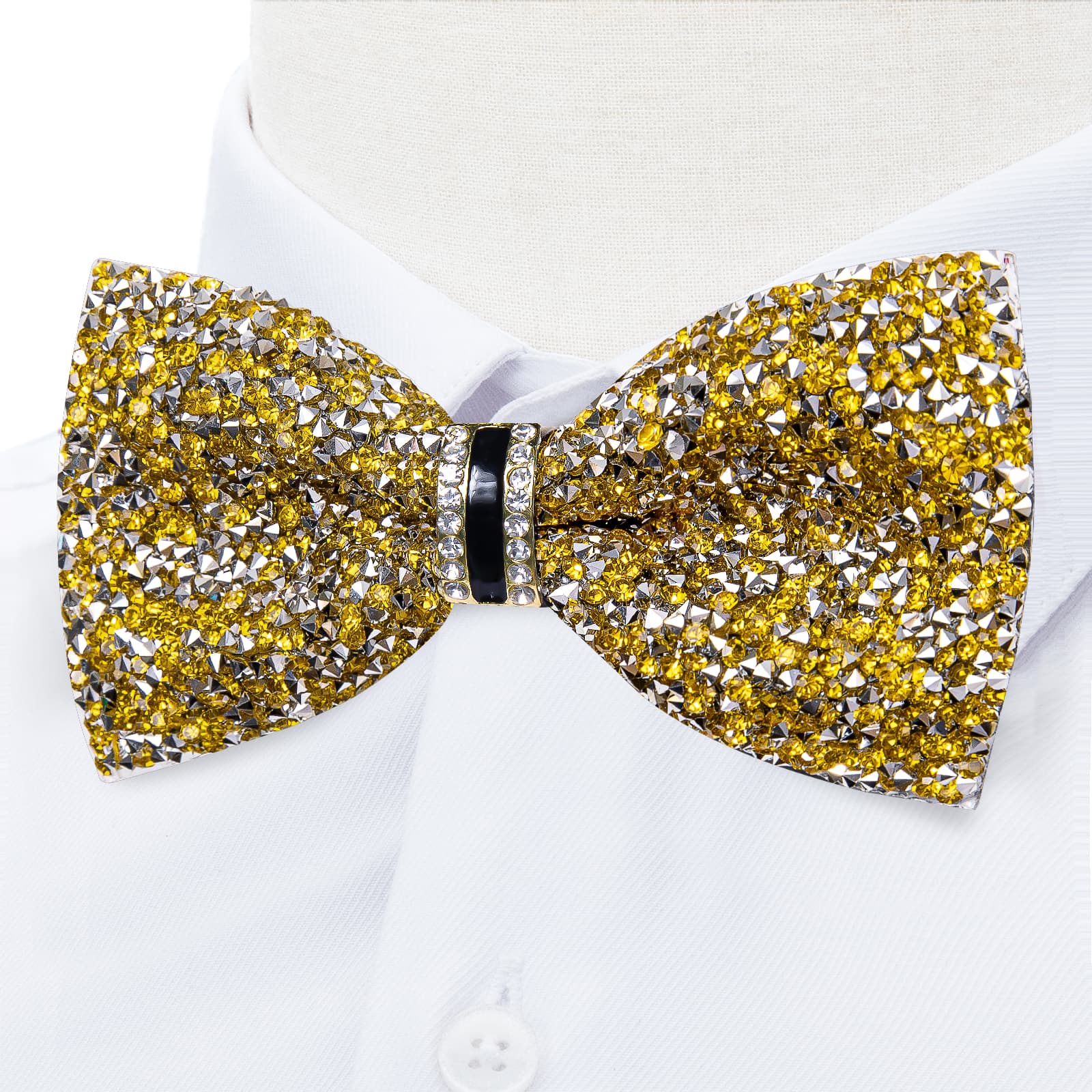 GentCrest Gold Rhinestone Bowtie Set - Image 2