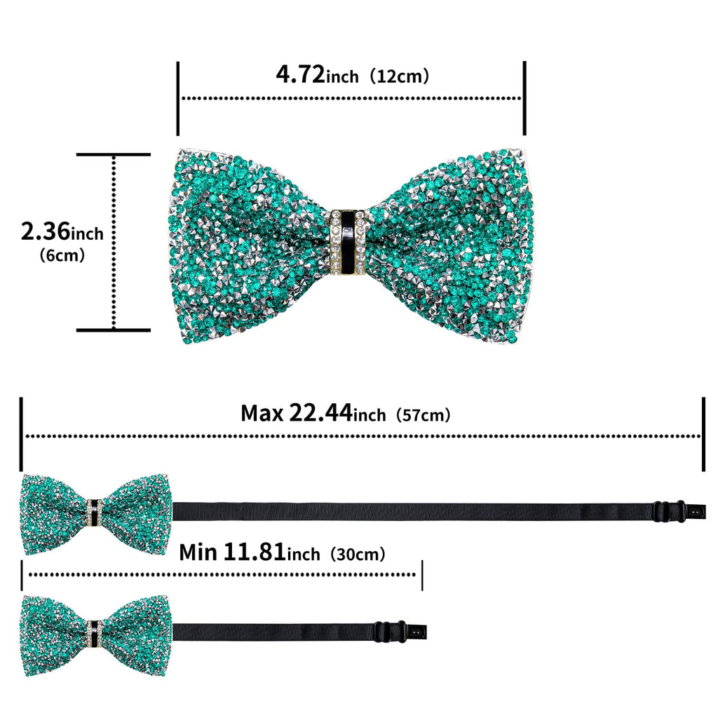 GentCrest Green Rhinestone Bowtie Set - Image 5