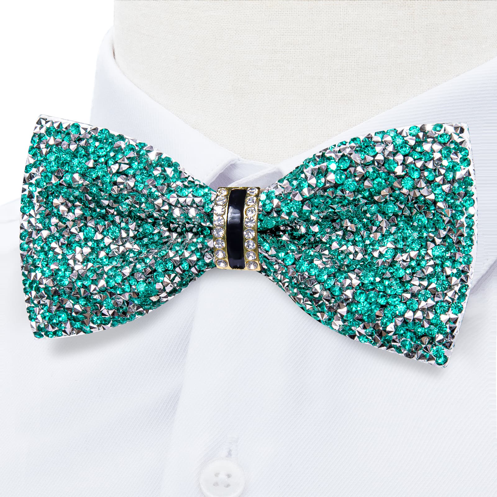 GentCrest Green Rhinestone Bowtie Set - Image 2