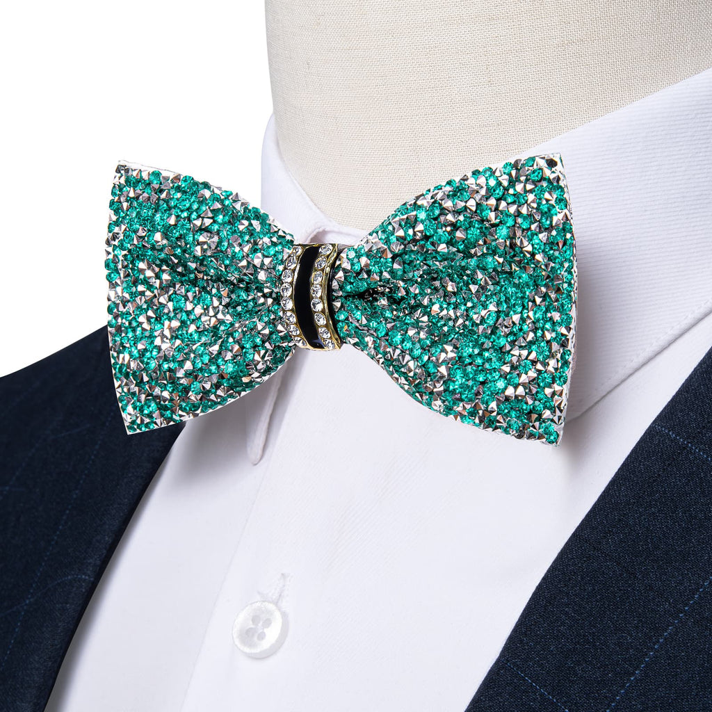 GentCrest Green Rhinestone Bowtie Set - Image 1