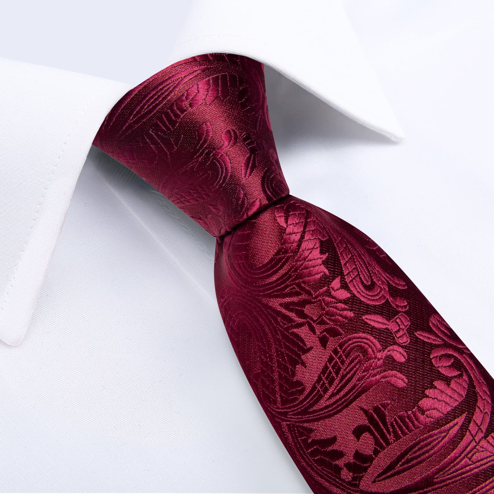 GentCrest Burgundy Paisley Tie Hanky Cufflinks Set - Image 3