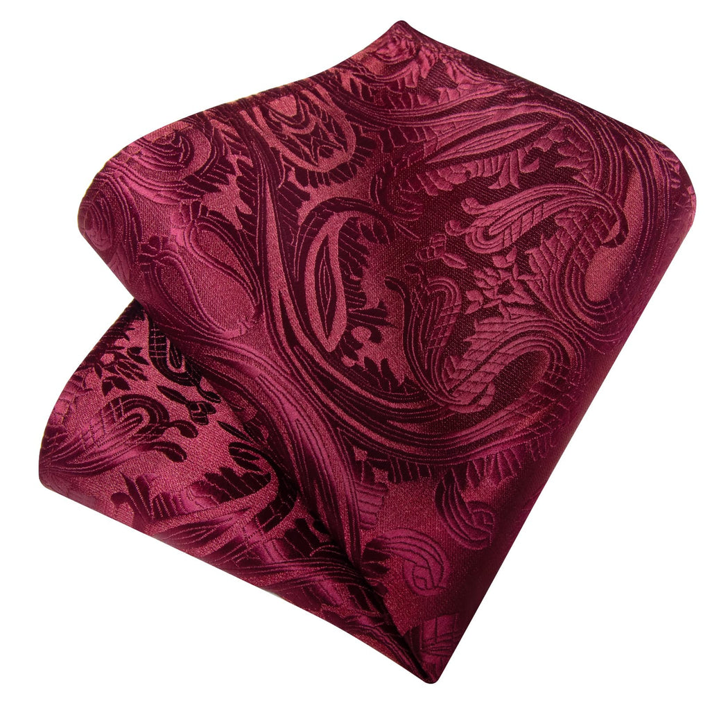 GentCrest Burgundy Paisley Tie Hanky Cufflinks Set - Image 5