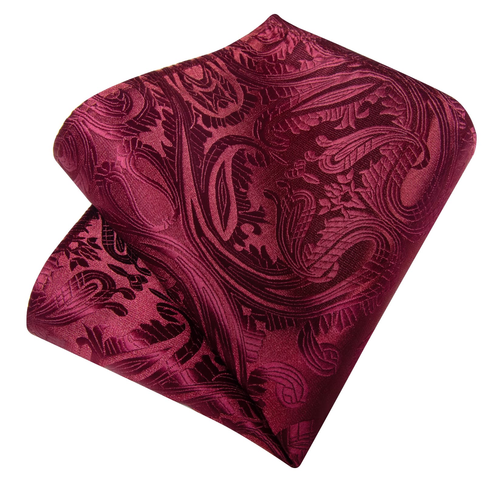 GentCrest Burgundy Paisley Tie Hanky Cufflinks Set - Image 5