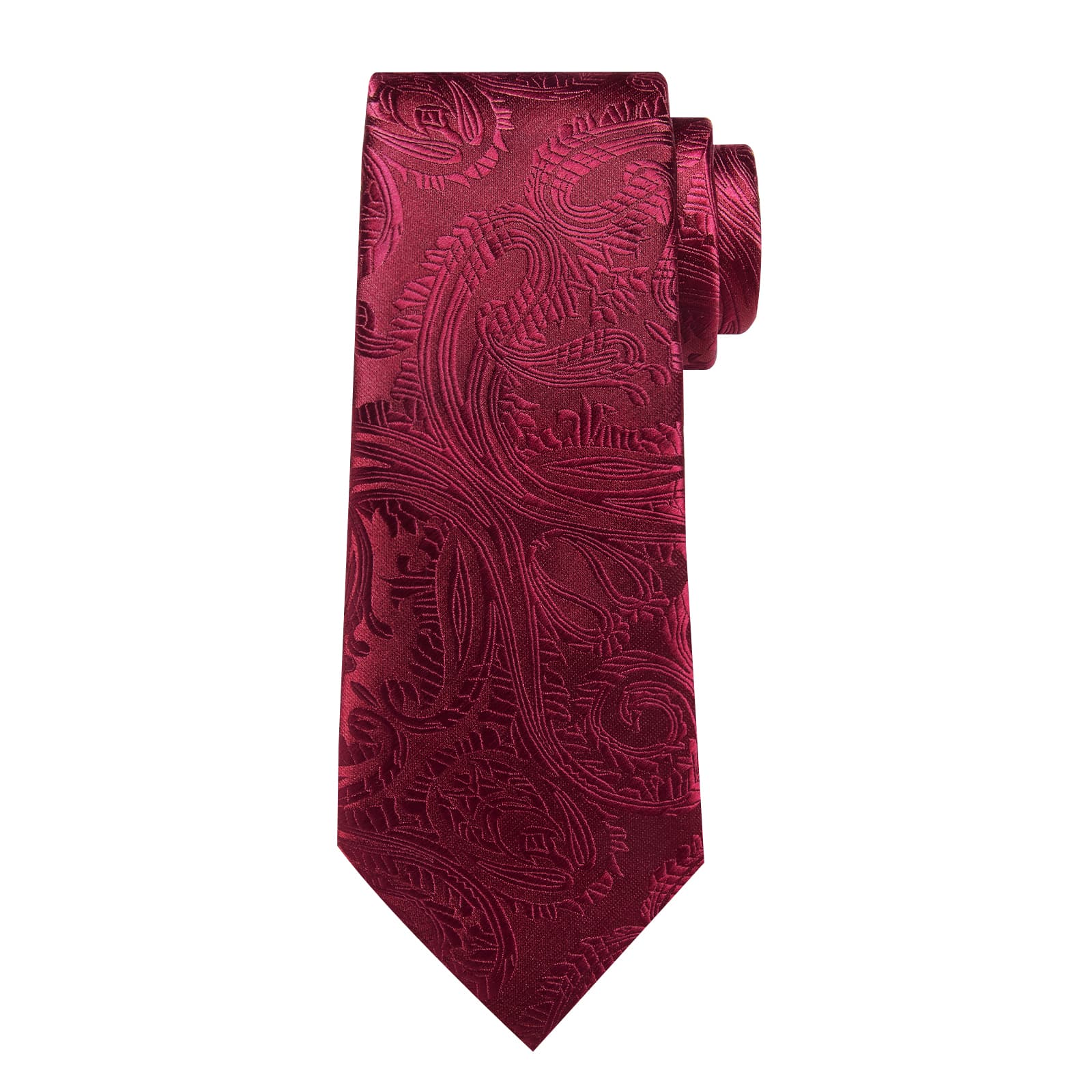 GentCrest Burgundy Paisley Tie Hanky Cufflinks Set - Image 4