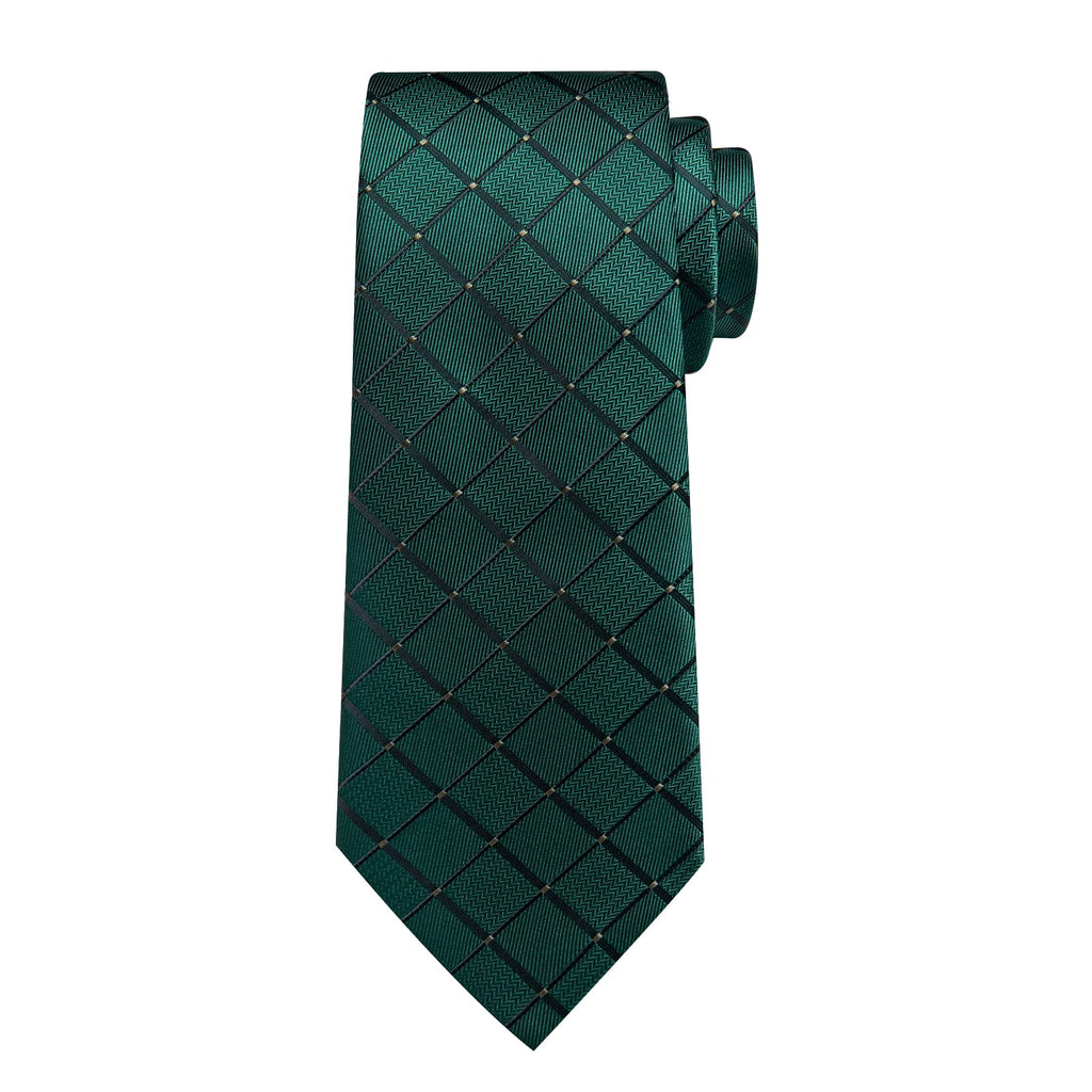 GentCrest Green Plaid Tie Hanky Cufflinks Set - Image 4