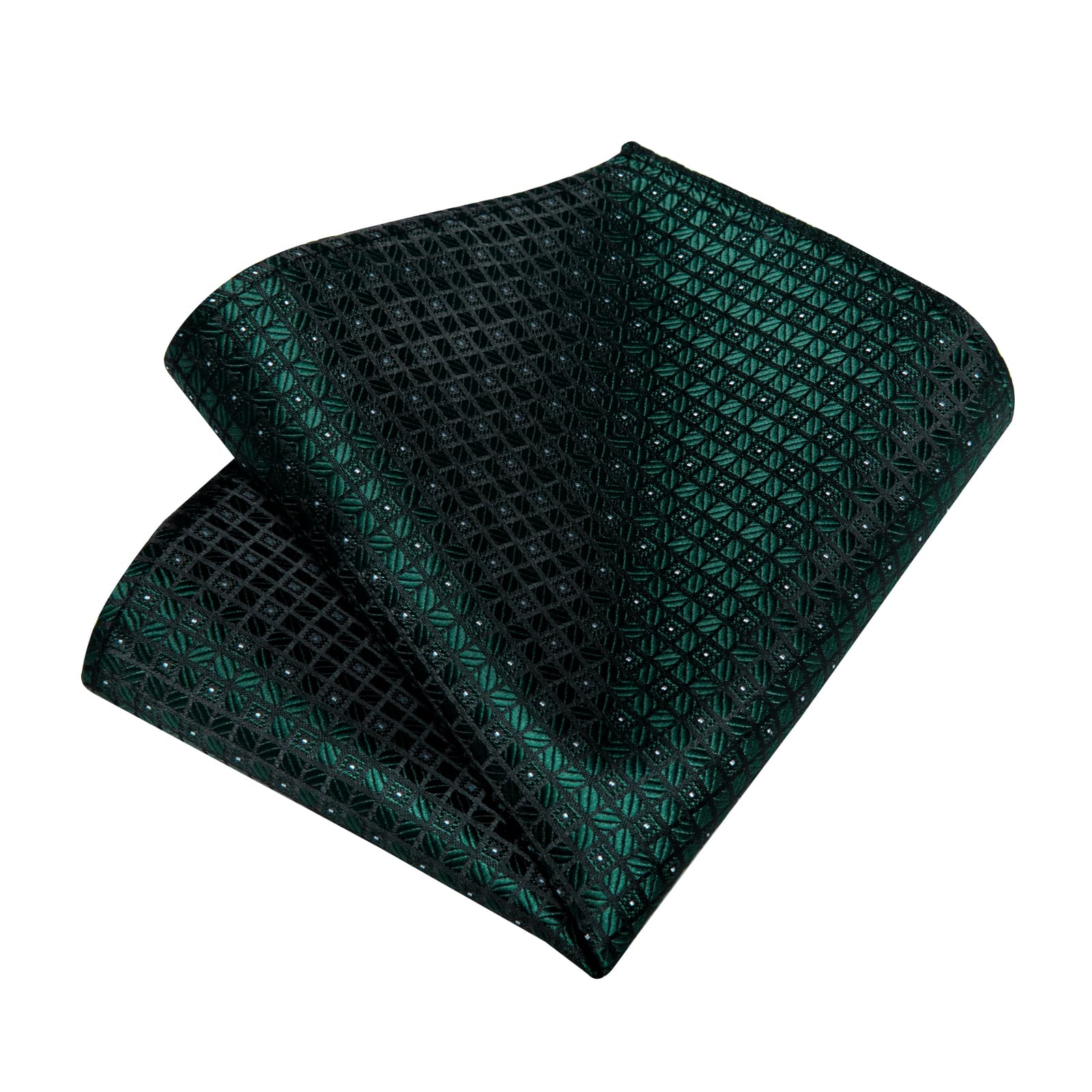 GentCrest Green Plaid Tie Hanky Cufflinks Set - Image 5