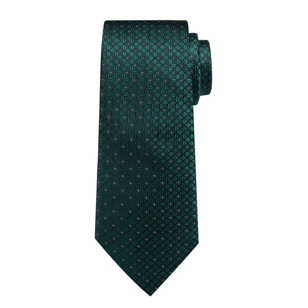GentCrest Green Plaid Tie Hanky Cufflinks Set - Image 4