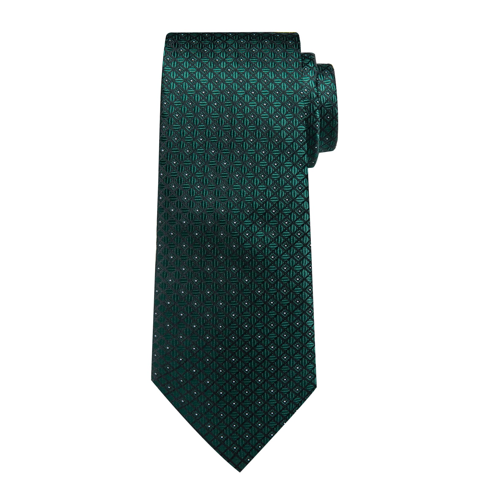 GentCrest Green Plaid Tie Hanky Cufflinks Set - Image 4