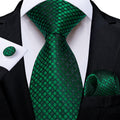 GentCrest Green Plaid Tie Hanky Cufflinks Set - Image 1