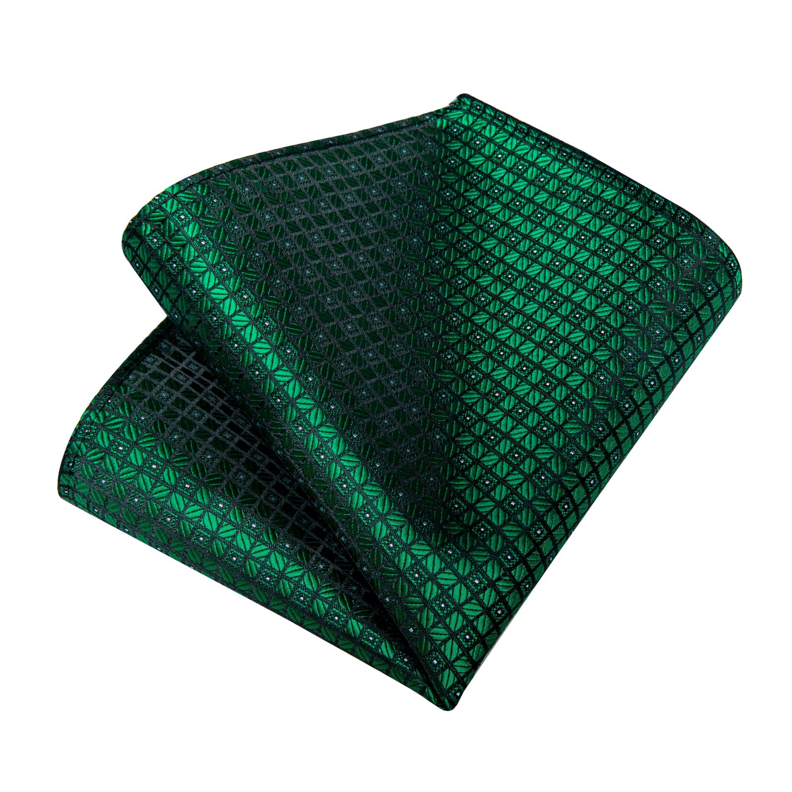 GentCrest Green Plaid Tie Hanky Cufflinks Set - Image 5