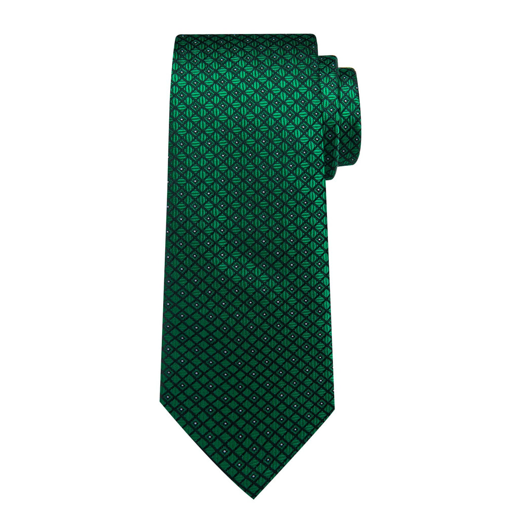 GentCrest Green Plaid Tie Hanky Cufflinks Set - Image 4