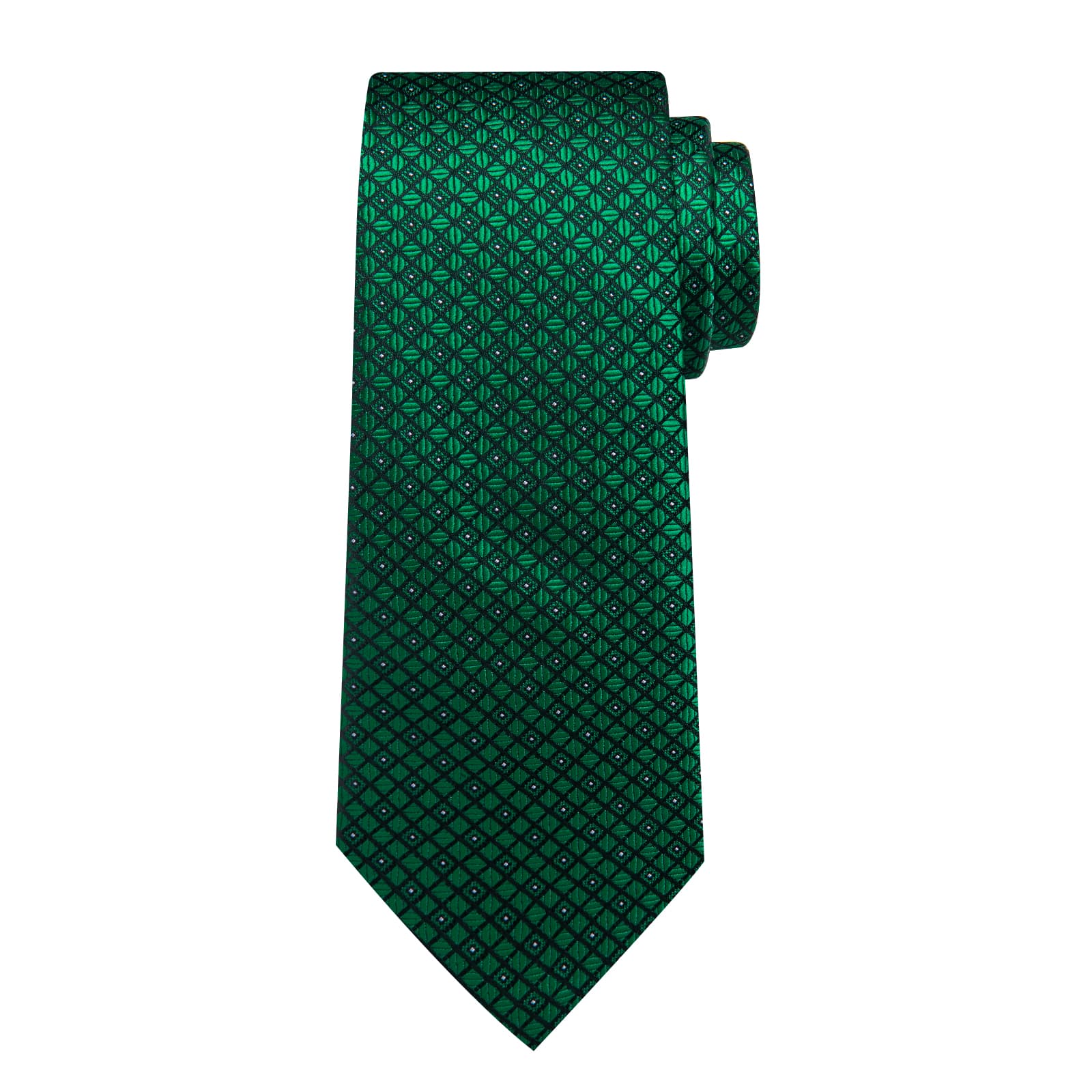 GentCrest Green Plaid Tie Hanky Cufflinks Set - Image 4