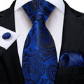GentCrest Blue Paisley Tie Hanky Cufflinks Set - Image 1