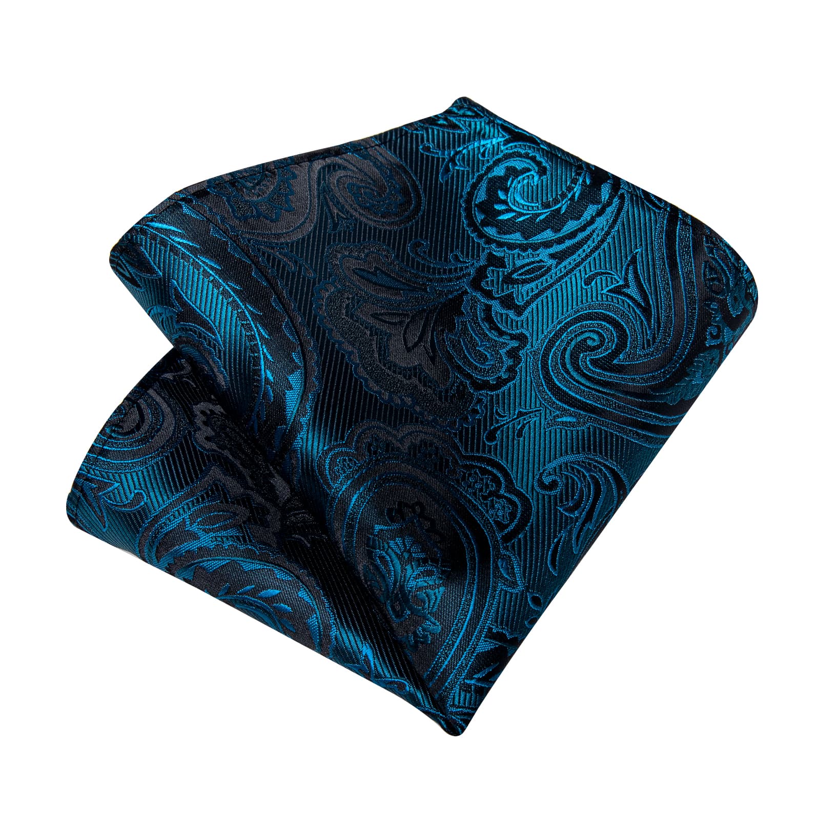 GentCrest Teal Paisley Tie Hanky Cufflinks Set - Image 5