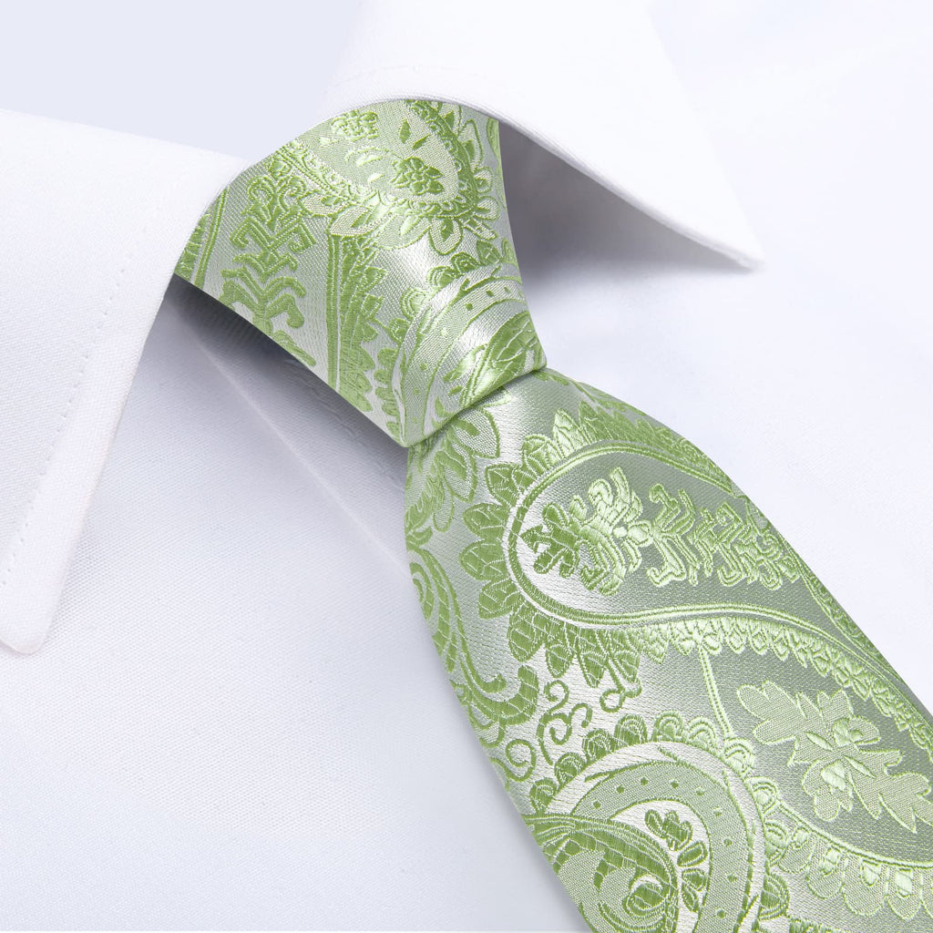 GentCrest Green Paisley Tie Hanky Cufflinks Set - Image 3